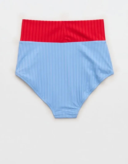 Aerie Ribbed High Waisted Full Coverage Bikini Bottom