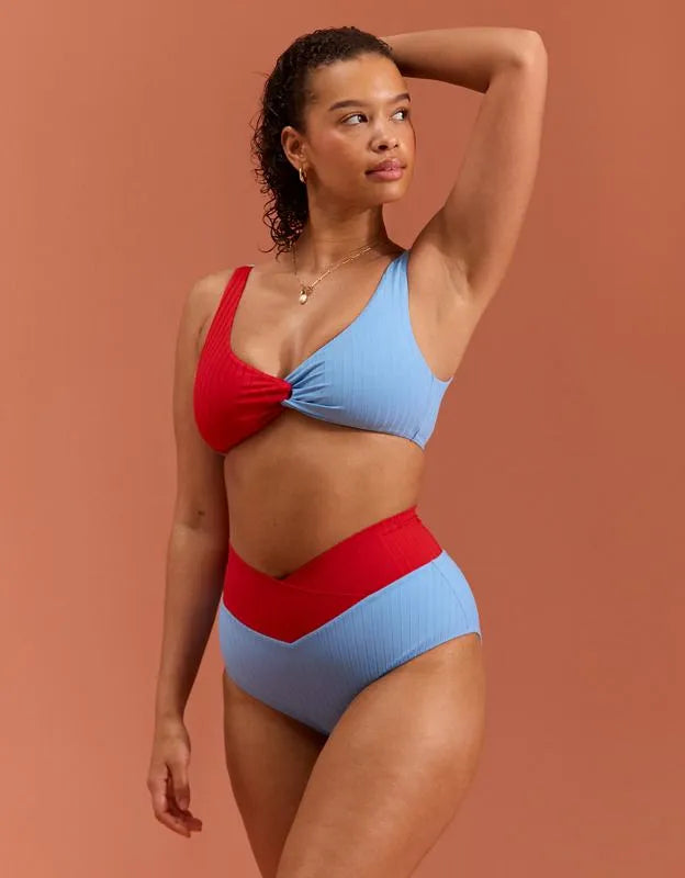 Aerie Ribbed High Waisted Full Coverage Bikini Bottom
