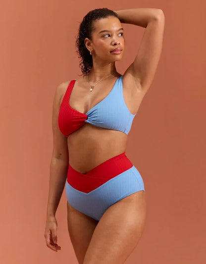 Aerie Ribbed High Waisted Full Coverage Bikini Bottom