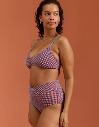 Aerie Gingham High Waisted Full Coverage Bikini Bottom