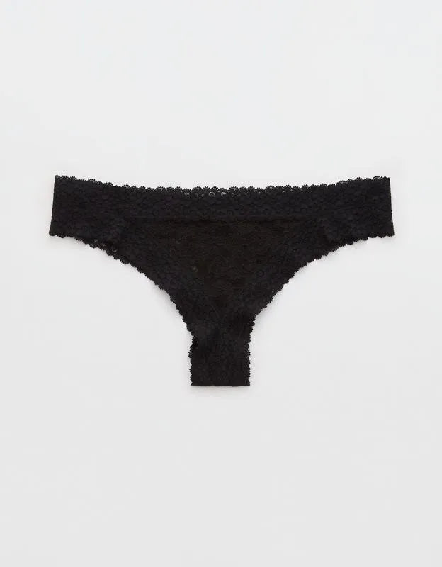 Show Off Vintage Lace Trim Thong Underwear