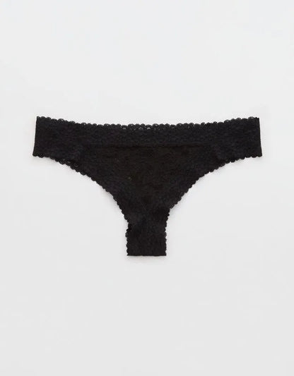 Show Off Vintage Lace Trim Thong Underwear