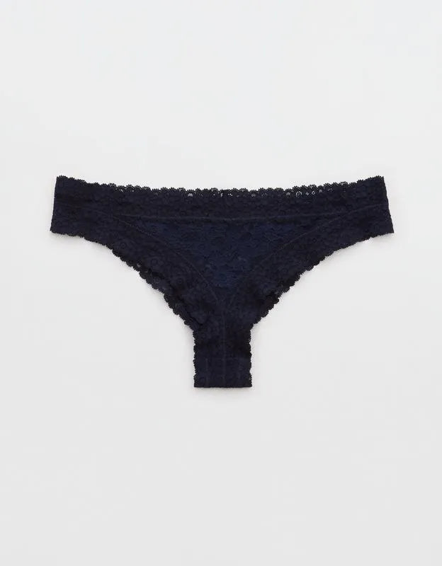 Show Off Vintage Lace Trim Thong Underwear