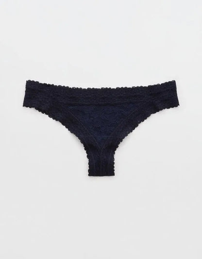 Show Off Vintage Lace Trim Thong Underwear