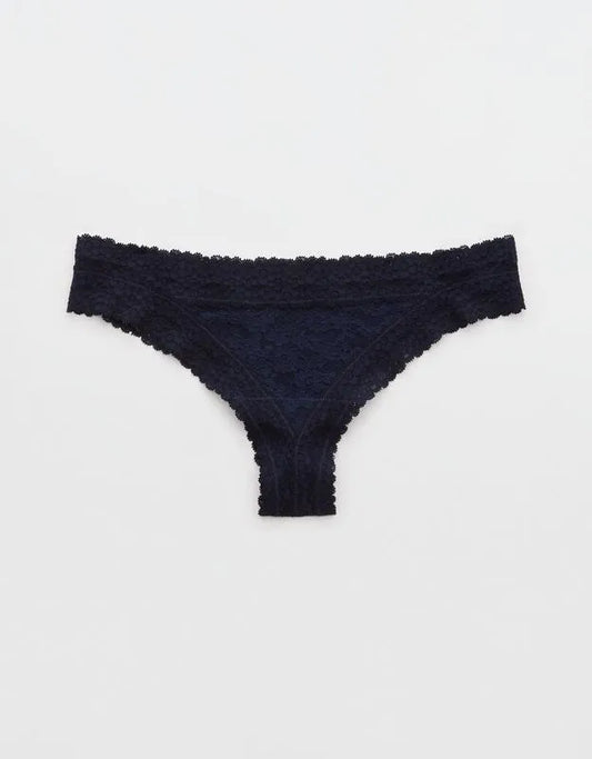 Show Off Vintage Lace Trim Thong Underwear