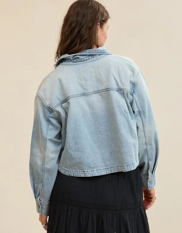 Aerie Cropped Buttondown Shirt