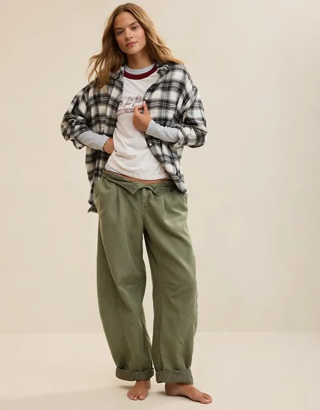 Aerie Anytime Fave Flannel Button Down Shirt