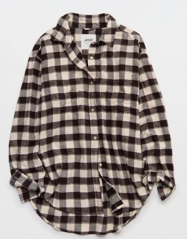 Aerie Anytime Fave Flannel Button Down Shirt