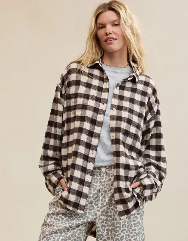 Aerie Anytime Fave Flannel Button Down Shirt