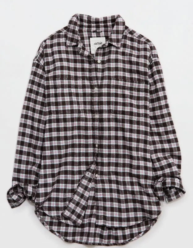 Aerie Anytime Fave Flannel Button Down Shirt