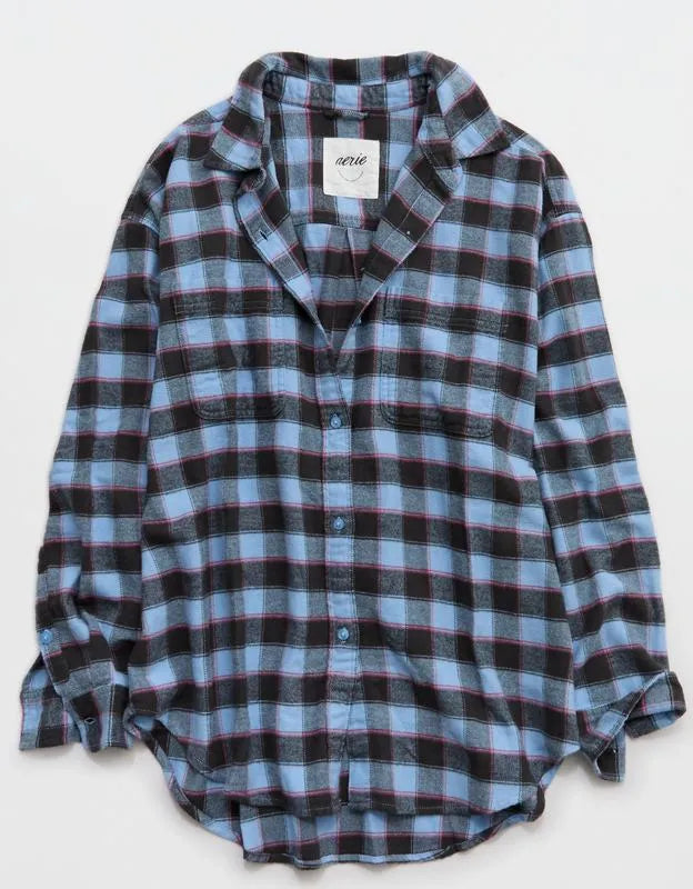 Aerie Anytime Fave Flannel Button Down Shirt