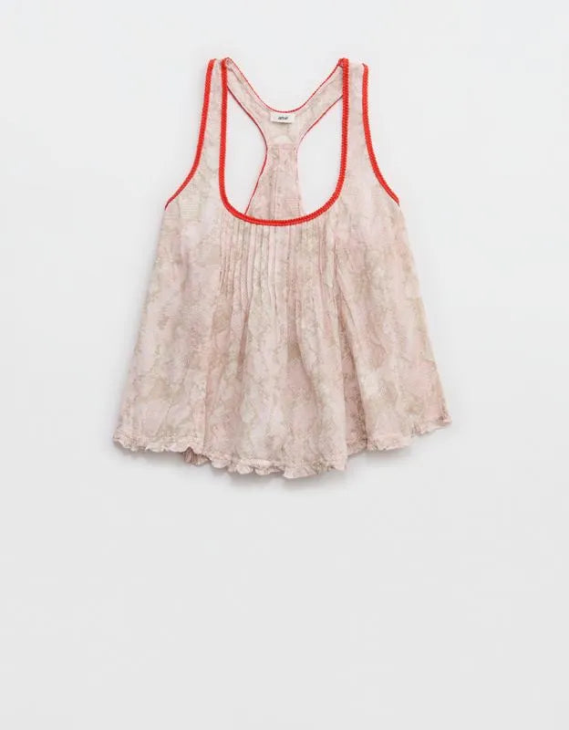 Aerie Woven Scoop Neck Tank Top