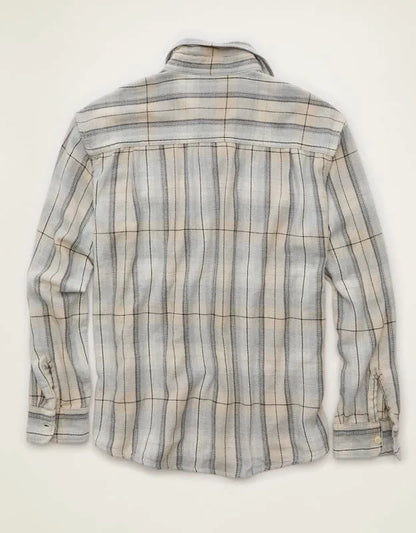 AE Relaxed Fit Textured Flannel Shirt