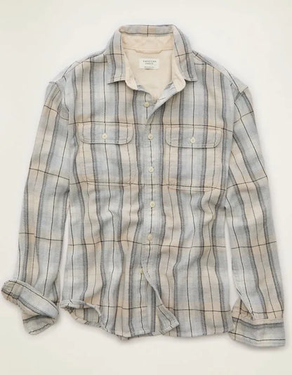 AE Relaxed Fit Textured Flannel Shirt
