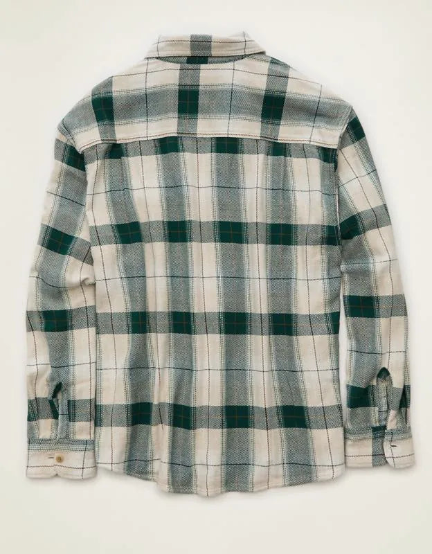 AE Relaxed Fit Textured Flannel Shirt