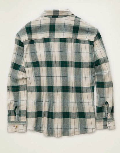 AE Relaxed Fit Textured Flannel Shirt