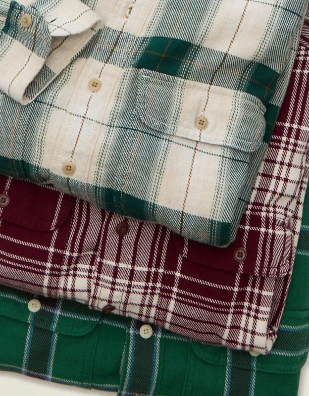 AE Relaxed Fit Textured Flannel Shirt