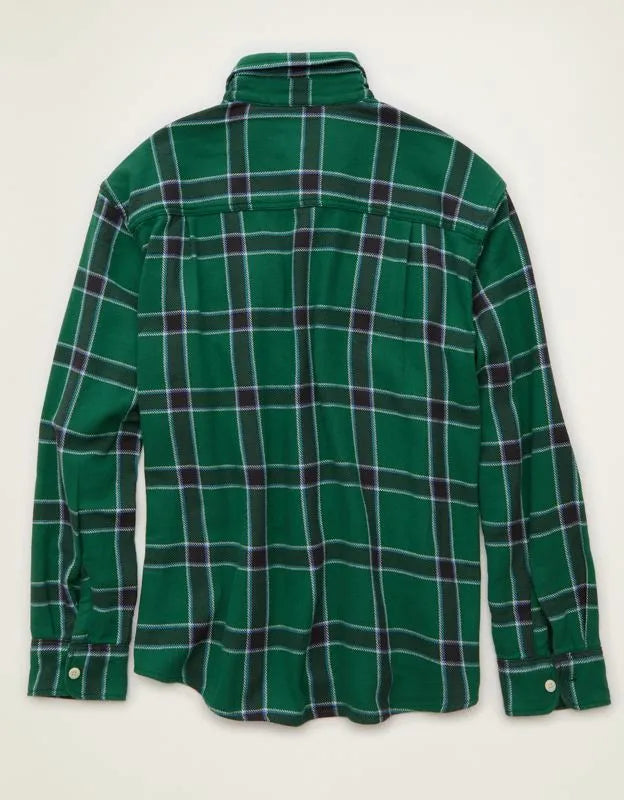 AE Relaxed Fit Textured Flannel Shirt