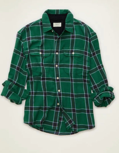AE Relaxed Fit Textured Flannel Shirt
