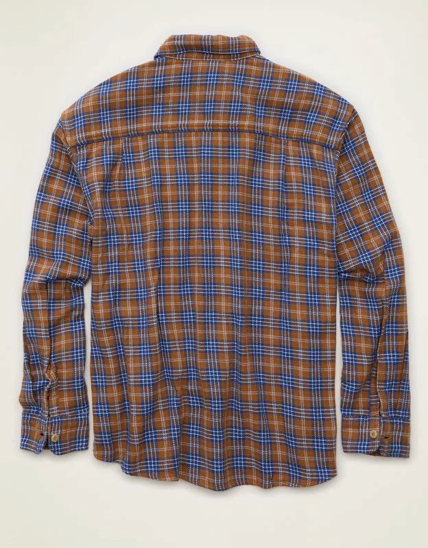 AE Relaxed Fit Textured Flannel Shirt