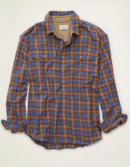 AE Relaxed Fit Textured Flannel Shirt