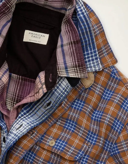 AE Relaxed Fit Textured Flannel Shirt