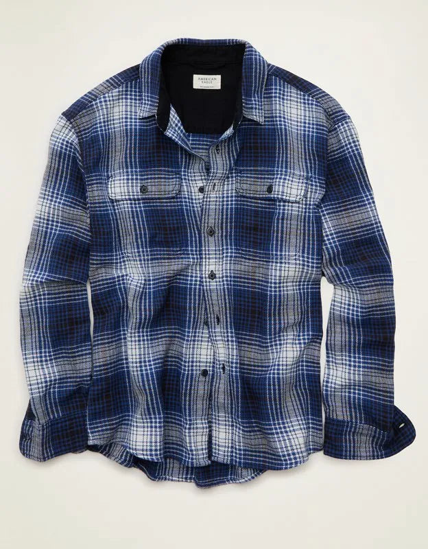 AE Relaxed Fit Textured Flannel Shirt
