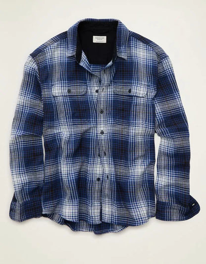 AE Relaxed Fit Textured Flannel Shirt