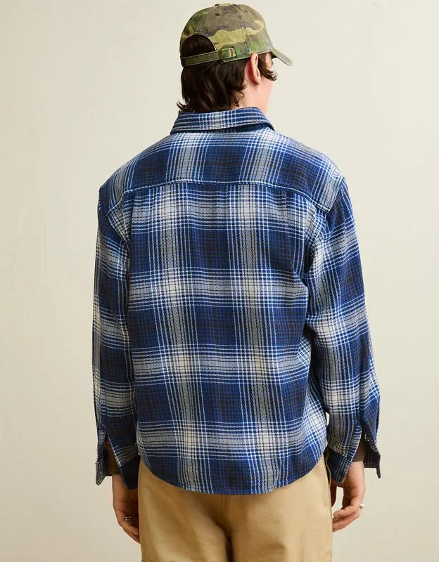 AE Relaxed Fit Textured Flannel Shirt