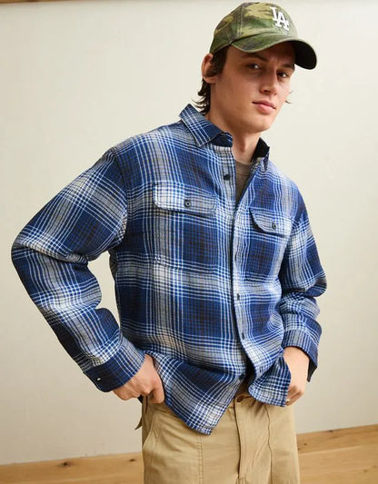 AE Relaxed Fit Textured Flannel Shirt