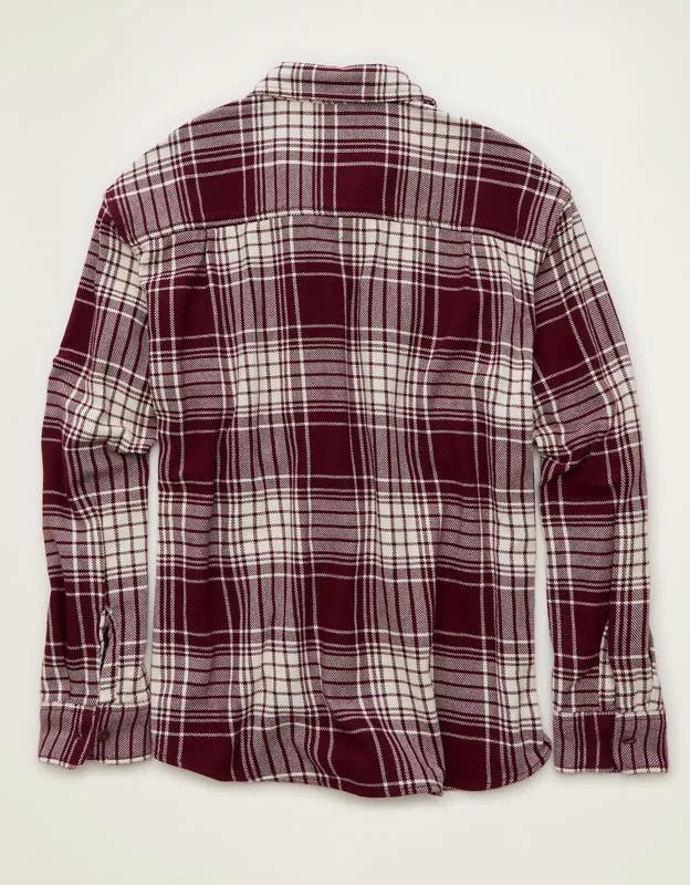 AE Relaxed Fit Textured Flannel Shirt