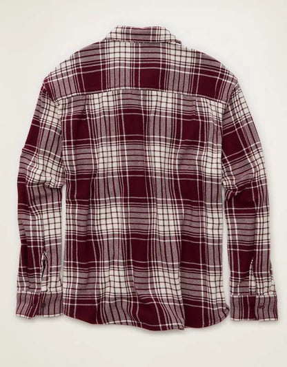 AE Relaxed Fit Textured Flannel Shirt