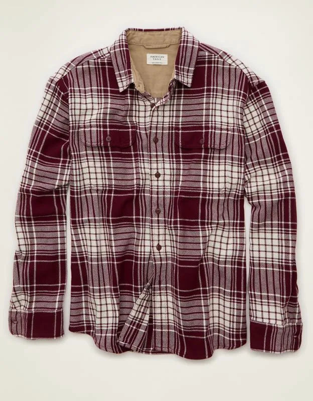 AE Relaxed Fit Textured Flannel Shirt