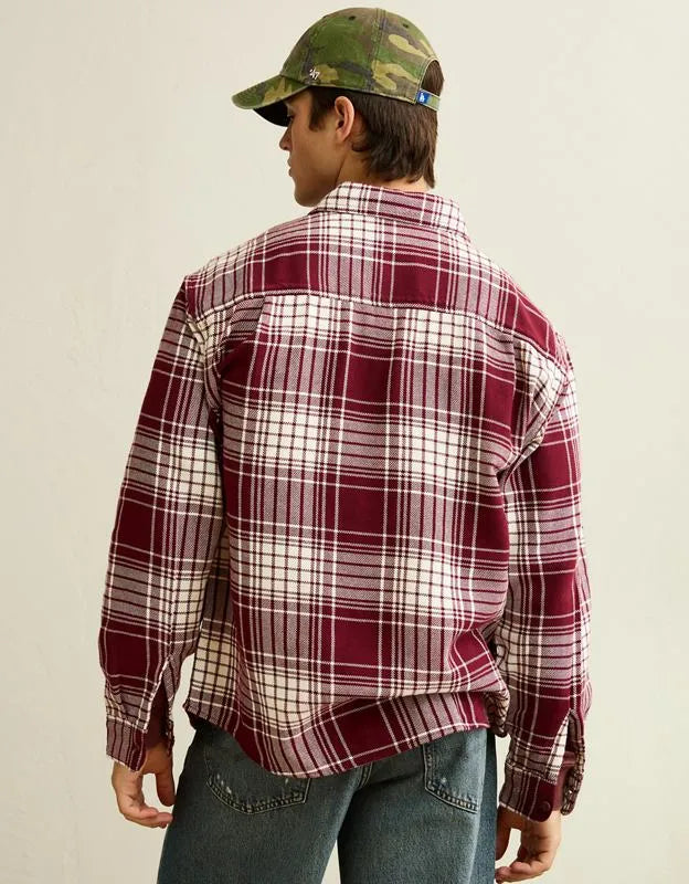 AE Relaxed Fit Textured Flannel Shirt