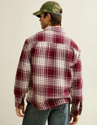 AE Relaxed Fit Textured Flannel Shirt