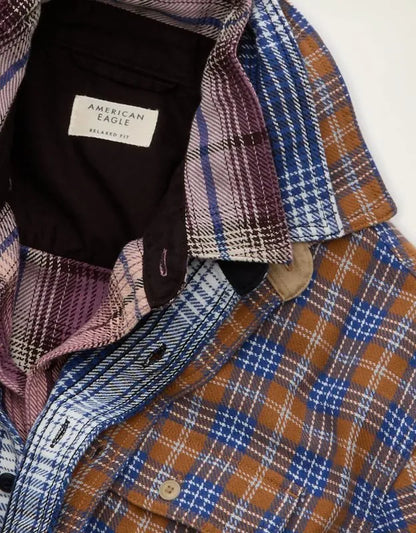AE Relaxed Fit Textured Flannel Shirt