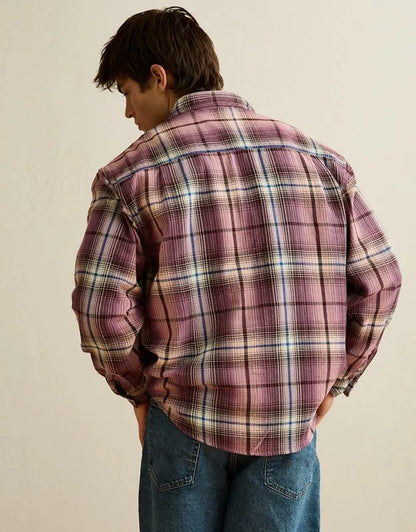 AE Relaxed Fit Textured Flannel Shirt