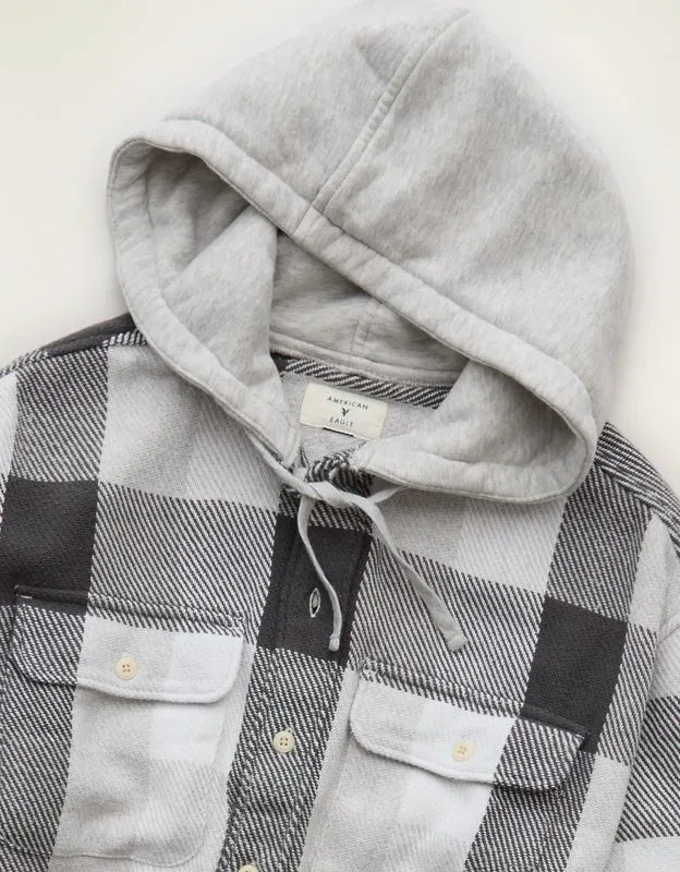 AE Relaxed Fit Hooded Flannel