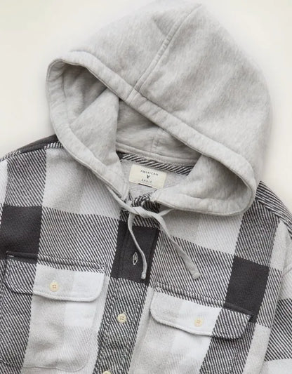 AE Relaxed Fit Hooded Flannel