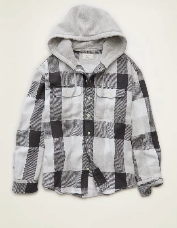 AE Relaxed Fit Hooded Flannel