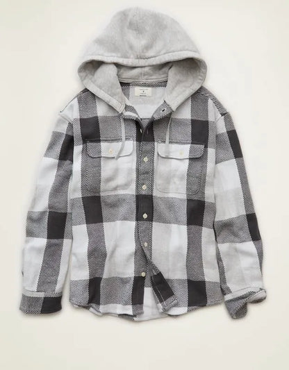AE Relaxed Fit Hooded Flannel