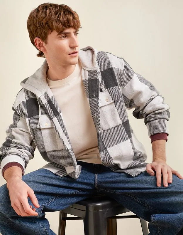 AE Relaxed Fit Hooded Flannel