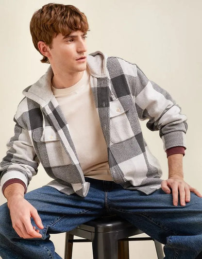 AE Relaxed Fit Hooded Flannel
