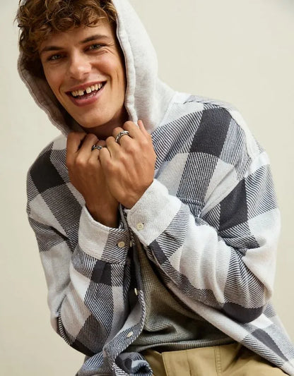 AE Relaxed Fit Hooded Flannel