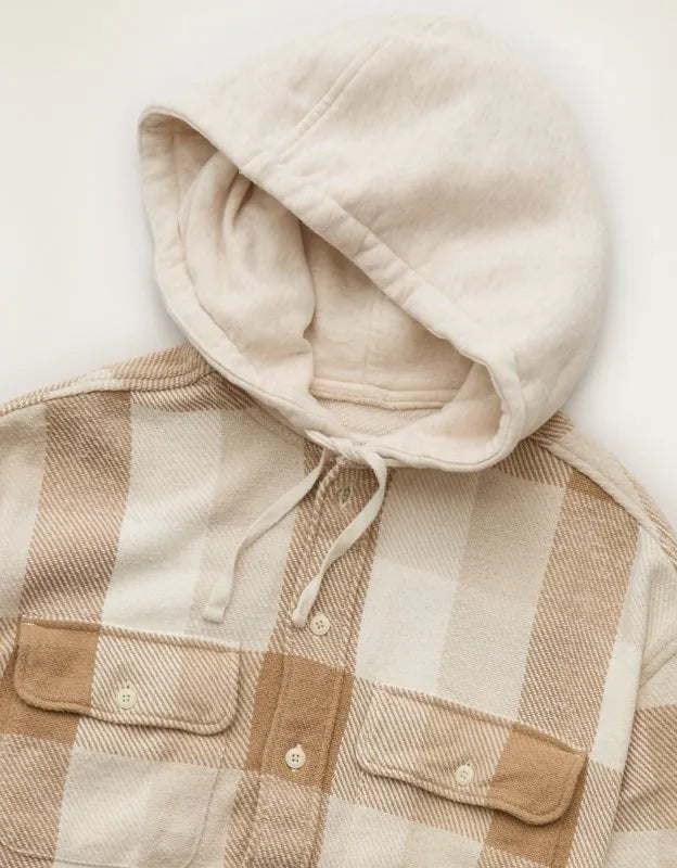 AE Relaxed Fit Hooded Flannel