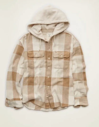 AE Relaxed Fit Hooded Flannel