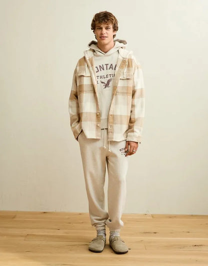 AE Relaxed Fit Hooded Flannel