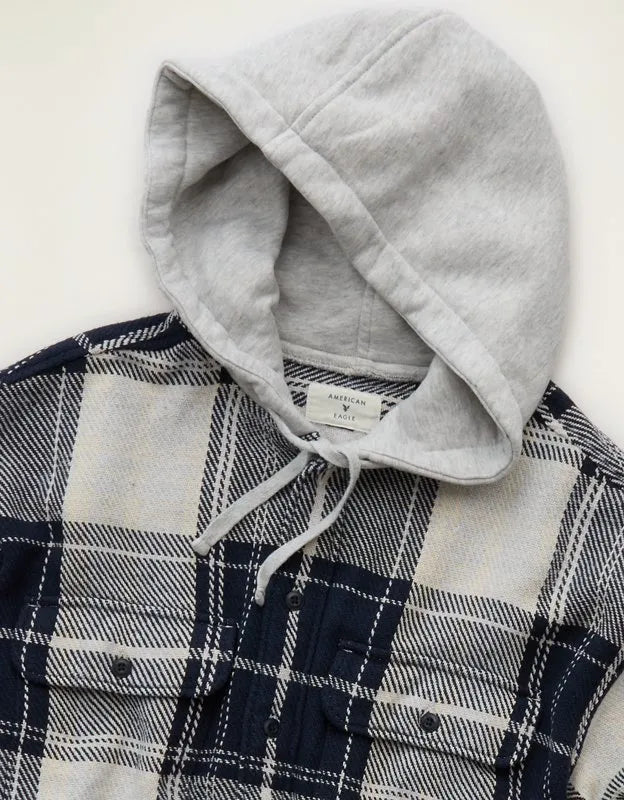AE Relaxed Fit Hooded Flannel