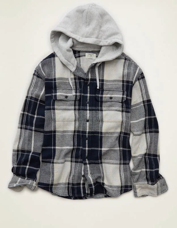 AE Relaxed Fit Hooded Flannel