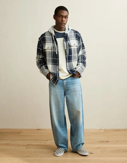 AE Relaxed Fit Hooded Flannel